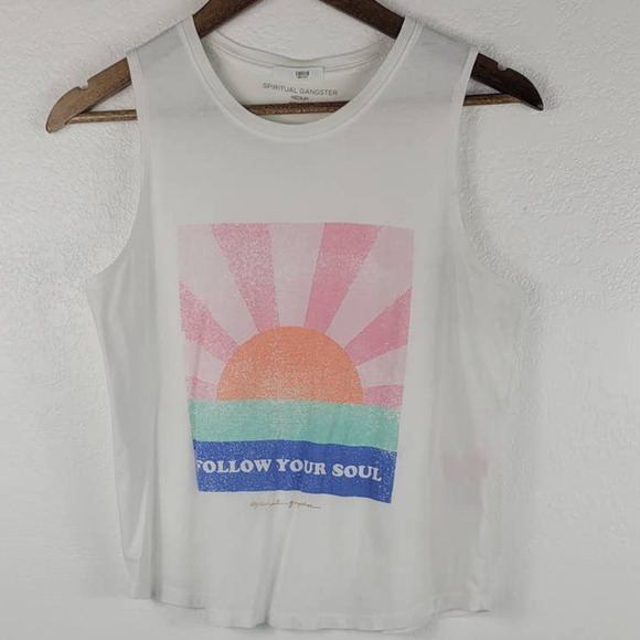 Spiritual Gangster Tops - Spiritual Gangster While Follow Your Soul Tank Top M